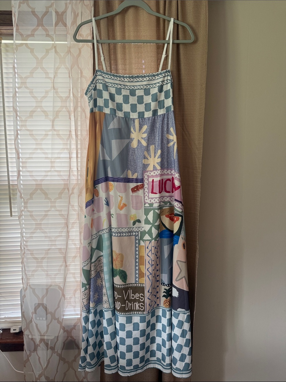 Colorblock Graphic Slip Maxi Dress